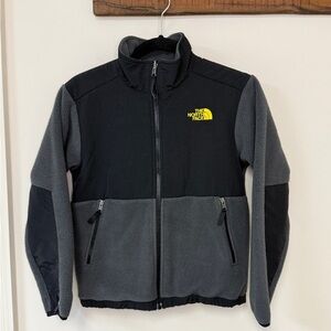 The North Face: Youth Black / Gray / Yellow Fleece Jacket, Size M (10/12)